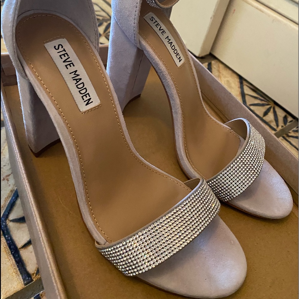Steve Madden light grey Kalina-R heels size 8